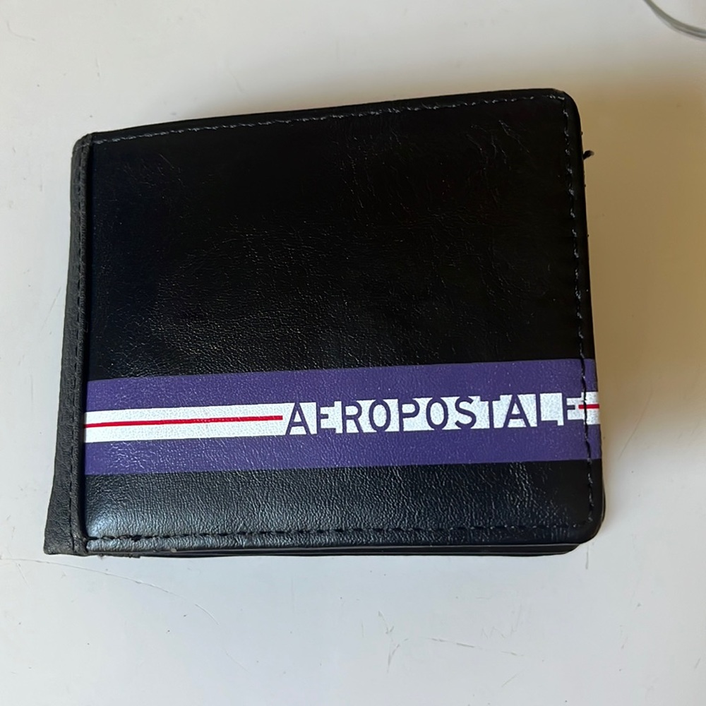 NWOT Black with stripes Aeropostale Wallet